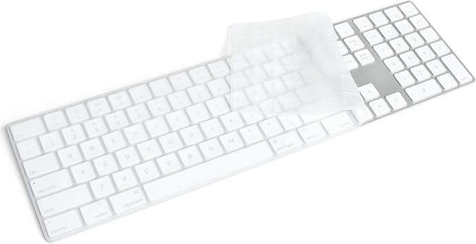 Transparent Silicone Keyboard Cover Skin for Apple iMac Magic Keyboard with Numeric Keypad MQ052LL/A A1843 US/EU Layout Ultra Thin Protector Skin Silicone transparent