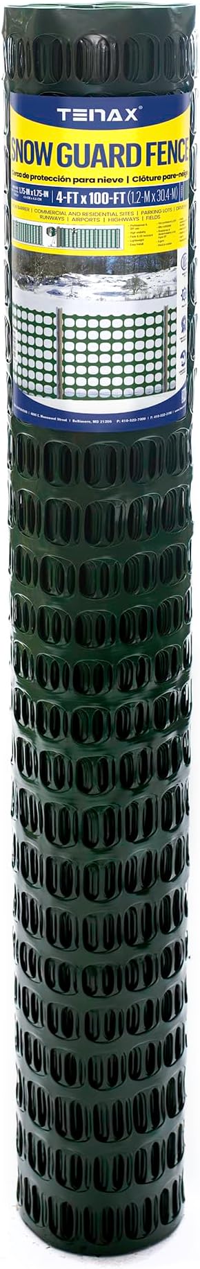 TENAX Snow Guard Safety Fence - Safety Fence, Snow Guard Fence - 4-Ft x 100-Ft - Plastic