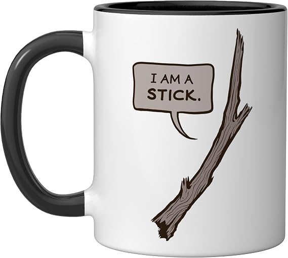 Stormlight Archive I Am A Stick Ceramic Mug, Black/White, 11oz