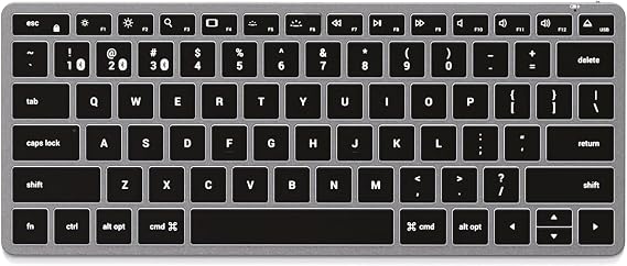 Satechi Slim X1 Bluetooth Backlit Keyboard, Multi-Device Sync, Space Gray
