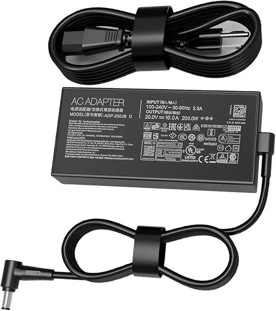 200W Charger Fit for Asus Vivobook Pro 15 OLED Q543 Q543M Q543MJ Q533 Q533MJ Creator Q Q540 Q540V Q540VJ Q530 Q530V Q530VJ Gaming Laptop Power Supply Adapter