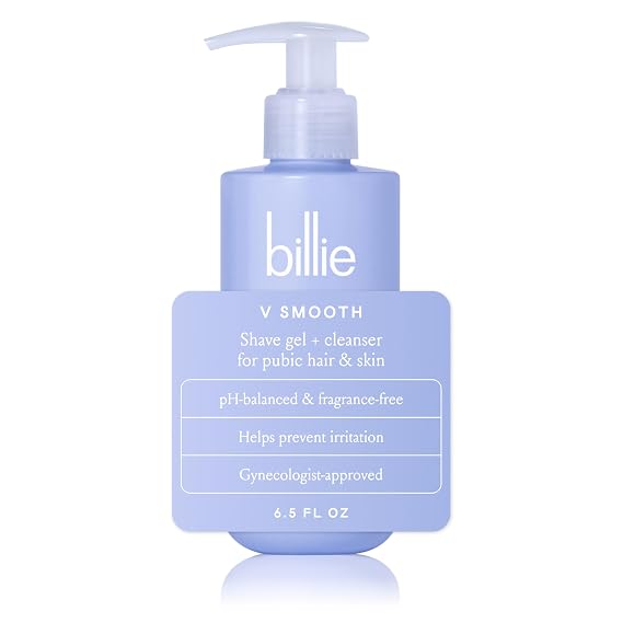 Billie V Smooth Shave Gel for Women, Fragrance Free, 6.5 Fl Oz