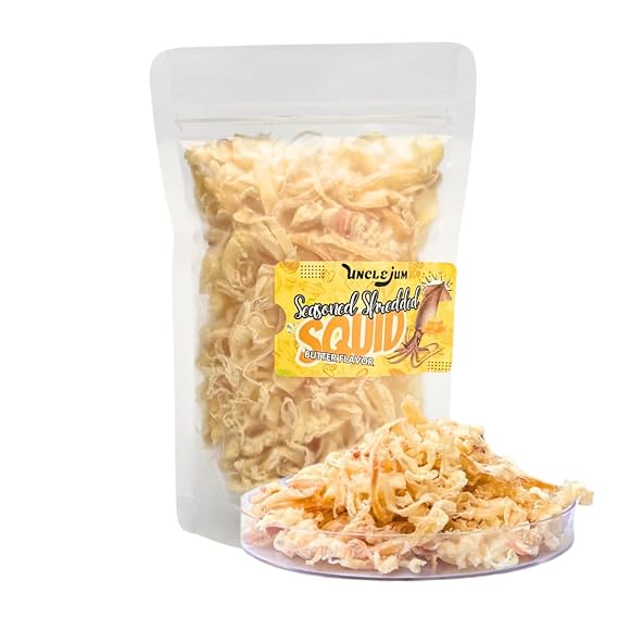 Unclejum dry squid Seasoned shredded Snack (butter flavor) 3.5oz.