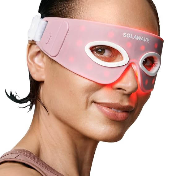 Solawave Red Light Eye Mask | LED Skincare Device with Red, Amber & Near-Infrared Light | Flexible Silicone Design | 3-Minute Use | Rechargeable & Portable