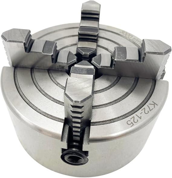 4-Jaw Wood Lathe Chuck 5 Inch Single Acting Lathe Chuck K72-125 for Drilling Milling Machine