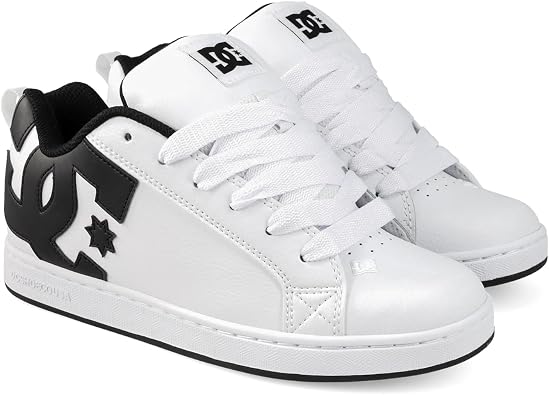 DC Shoes Women's Court Graffik Sneaker, White/Black, 6.5 UK