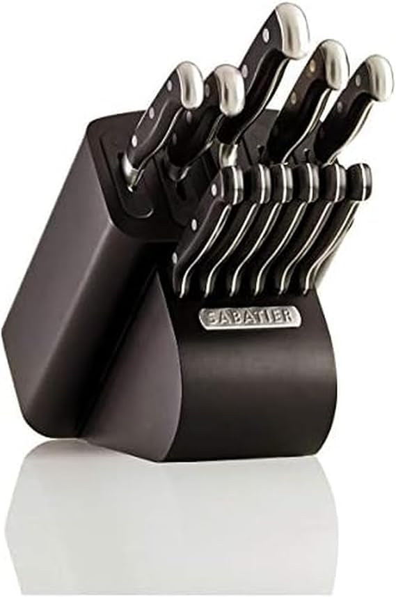Sabatier Self Blade Sharpening Edge Keeper Pro 12-point forged triple rivet knife set