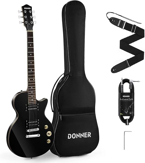 Donner DLP-124B LP Elektro Gitar Paketi (Siyah)