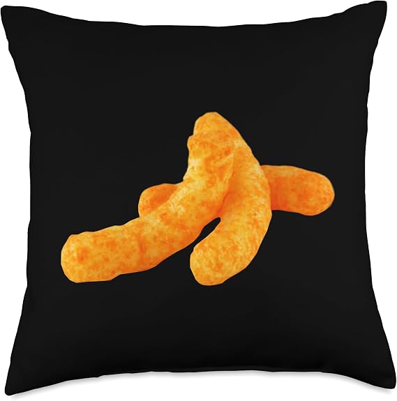 Cheese Doodles Snacks Cheese Puffs Throw Pillow