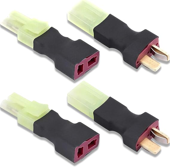 4 Pcs Deans T Plug Mini Tamiya Male Plug to Female Connector Adapters | Plug & Play Female Male Adapter Wireless Connector