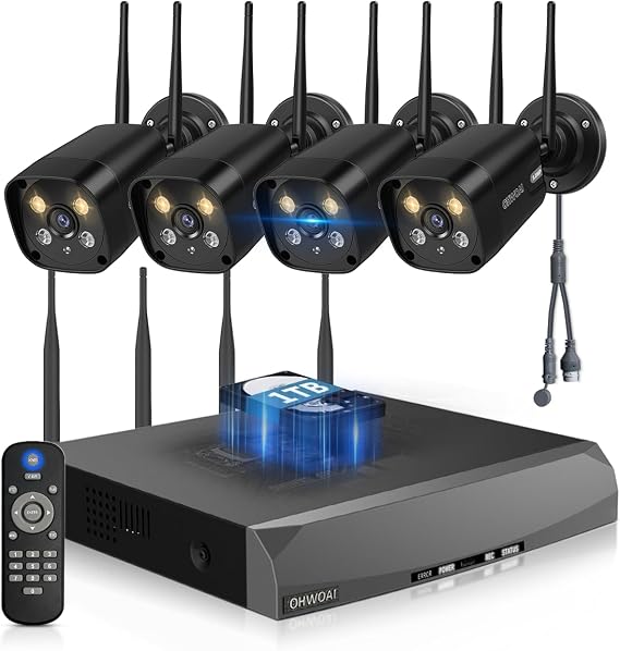 Dual Antennas & 130Wide AngleWireless Security Camera System Outdoor, Wireless Cameras for Home Security with Expandable 16CH 4K NVR, Surveillance Video Systems DVR Kits