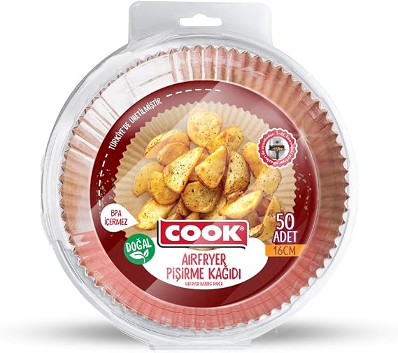 Cook Airfryer Pişirme Kağıdı, Standart Boy, 16 cm, 50 Adet