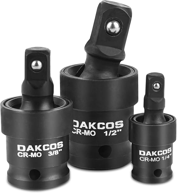 DAKCOS Universal Joint Socket Set, 3pcs Impact Ball Swivel Socket Set