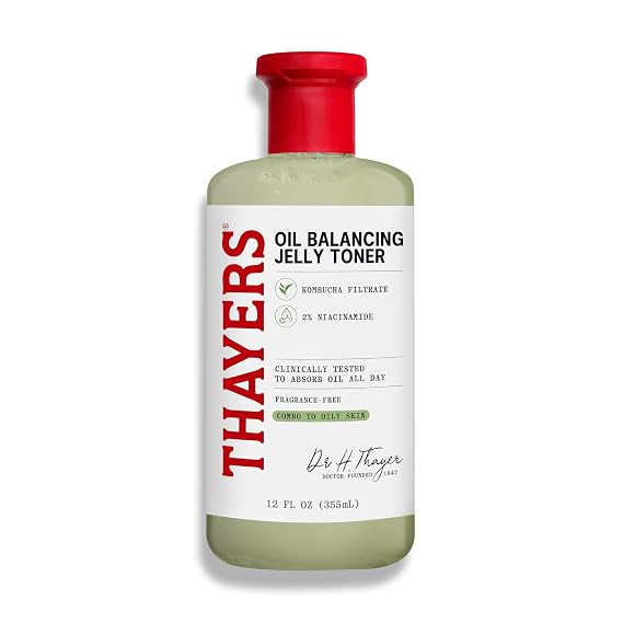 Thayers Oil Balancing and Cooling Jelly Toner, Pore Reducing Facial Toner that Mattifies and Hydrates, Skin Care for Combination to Oily Skin, 12 Fl Oz