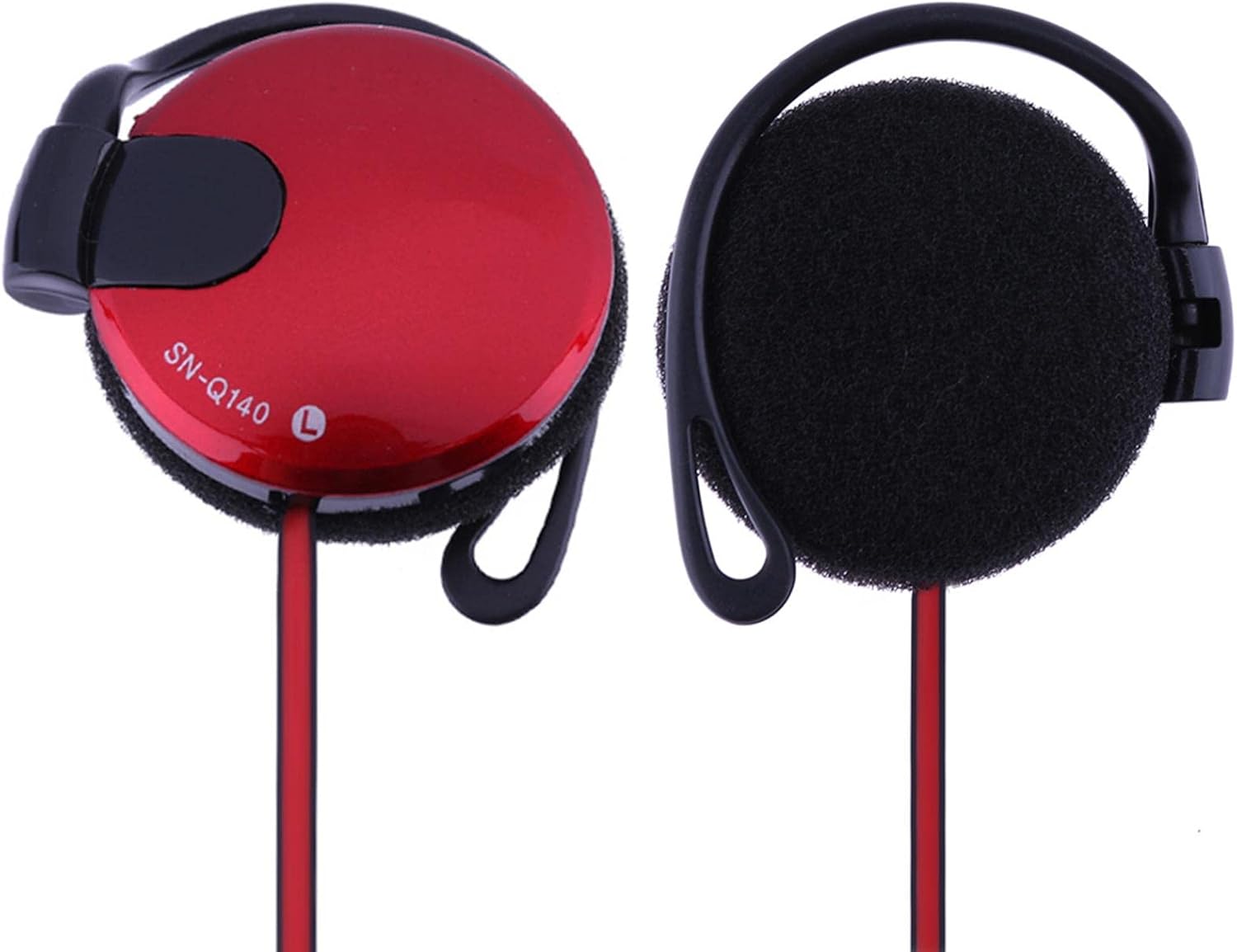 Wired Clip Headphones | 3.5 Over Ear Earbuds for Phones - Running, Exercise, Training Gym Earphones, Compatible with Various Cell Phones