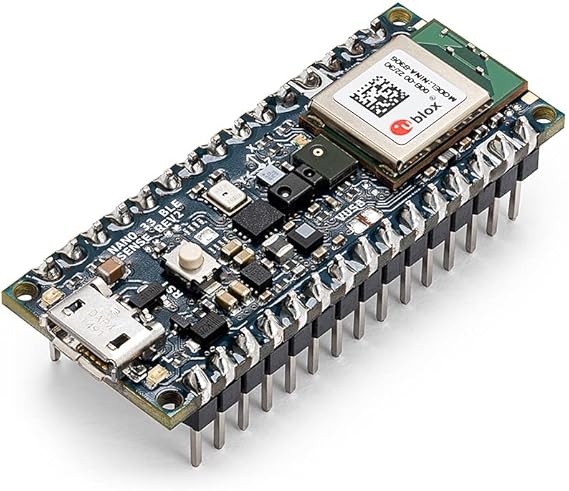 Arduino Nano 33 BLE Sense Rev2 with Headers [ABX00070] - AI Microcontroller with Sensors, Bluetooth, for Wearables, Gesture & Voice Recognition