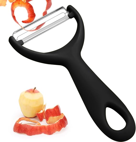Vegetable Potato Peelers,Heavy Duty Peelers with Ergonomic Non-Slip Handle sharp Blade for Fruit Carrot Veggie Potatoes,Dishwasher Safe (Black)