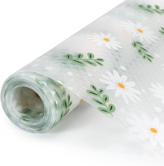 Kitchen Drawer Liners, 30×200cm Shelf Liners Kitchen Cabinet Liner Waterproof Oil-Proof Cupboard Liners Non-Adhesive Drawer Liner Cabinet Shelf Mats for Home Office Kitchen Shelves (Daisy, 30×200cm)