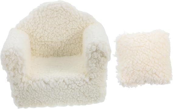 Miniature Dollhouse Sofa Armchair with Pillow Lightweight Model Furniture for Dollhouse Living Room and Collector