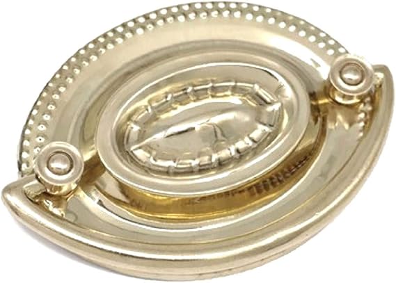 Hepplewhite Drawer Pull - Medium 2 1/2" CC - Solid Polished Brass - Excellent Replica of an Antique Original