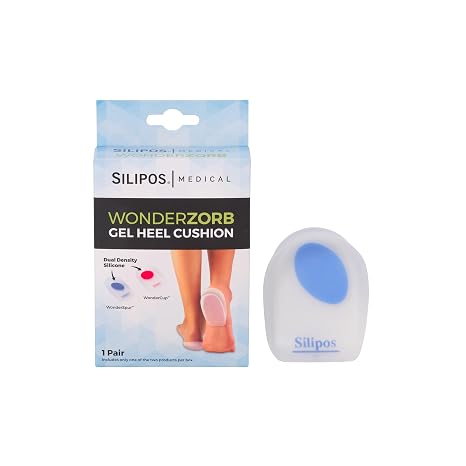 Wonder-Spur Soft Silicone Blue Dot Heel Cups, Large fits Men's shoe 8-10, Women's 10-12