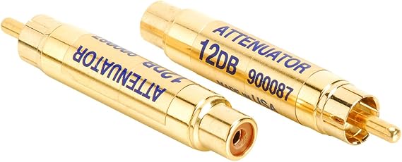 12 dB RCA Line Level Audio Attenuator Pair