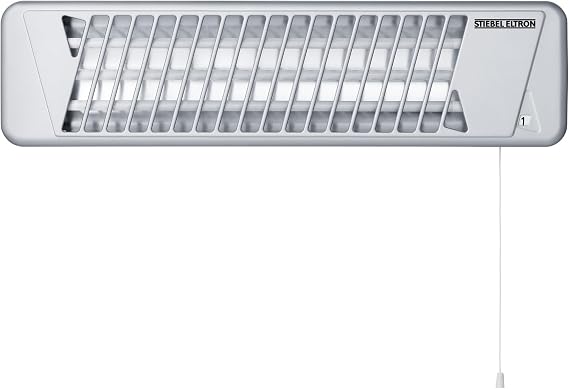STIEBEL ELTRON 229339 Quartz Heater IW 120 for About 10 sqm, Metal, Three Heating Stages,Immediately Pleasant radiated Heat,Silver,0.4/0.8/1.2 kW