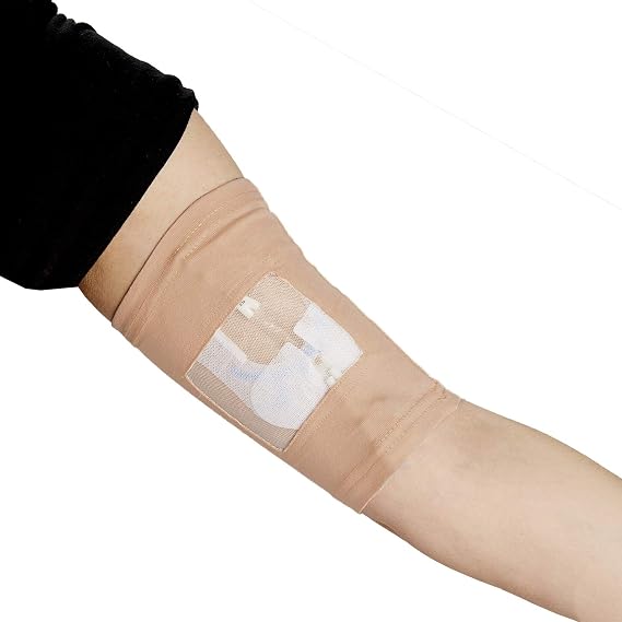 Care+Wear Classic PICC Line Cover (XL 17" - 19", Camel) - Ultra-Soft PICC Line Covers for Upper Arm - Provides Security & Breathability with Mesh Window - Anti-Odor, Latex-Free, Machine Washable