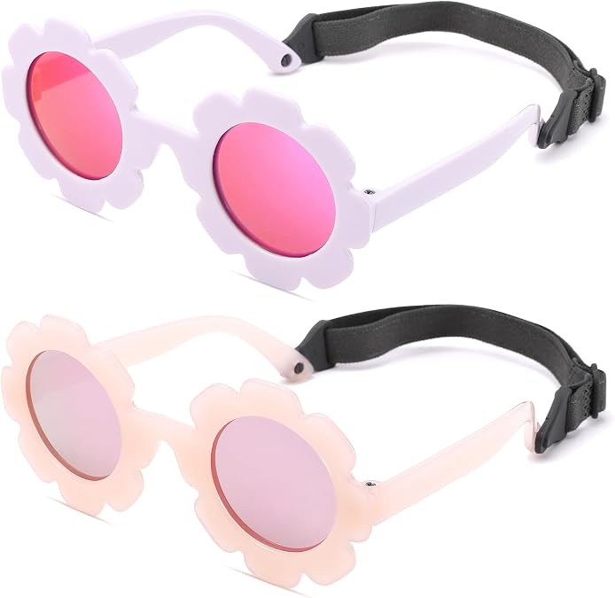 NULOOQ Polarized Baby Sunglasses with Strap Flexible Infant Age 0-24 Months