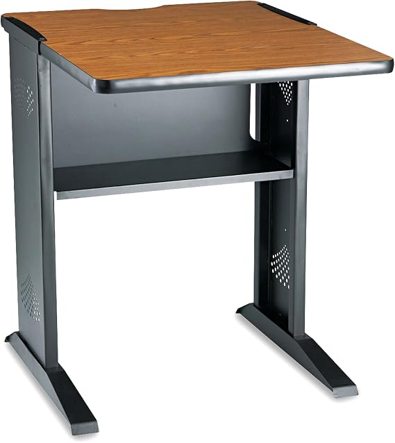 Safco Products 1934 Reversible Top Fax and Printer Machine Stand, 24" Wide, Mahogany, Medium Oak