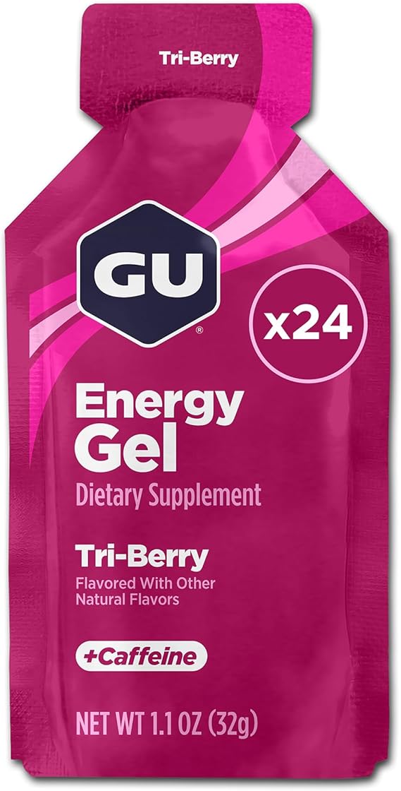 GU Energy Original Sports Nutrition Energy Gel, Tri-Berry, 24 Count Box