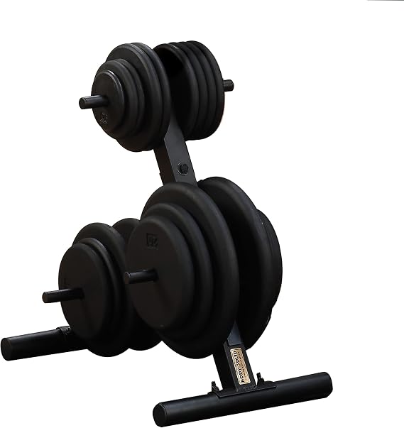 Body-Solid Standard Weight Tree Rack - Weight Plate Storage Racks 1000lb Weight Capacity, Hold Weightlifting Barbell Plates - Strength Training Plate Holder Stand For Home & Commercial Gym