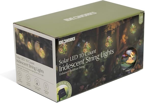 Ideaworks Solar Iridescent String Lights - 10ct Large