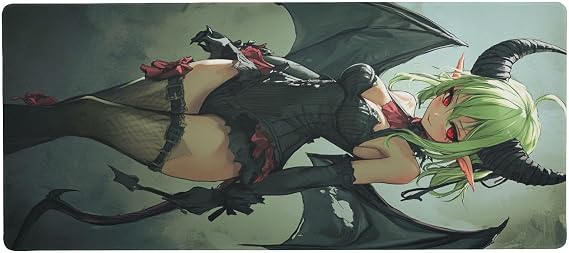 Sexy Little Devil Anime Girl Keyboard Animal pad for desks Multifunctional mat for Keyboard and Animal 31.5x15.7in
