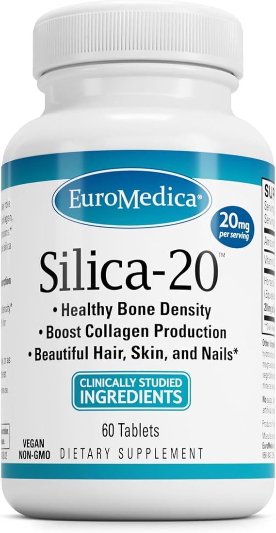 EuroMedica Silica - Hair Growth, Nail Strength, Bone - 60 Count