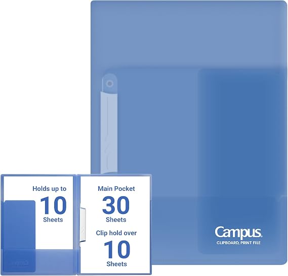 Kokuyo Portfolio Folder with Pockets Folder for Paper Organization,Heavy Duty Pocket Folder Fits US Letter & A4,Dual-Purpose Clip & Pocket Design(FU-CE755B)