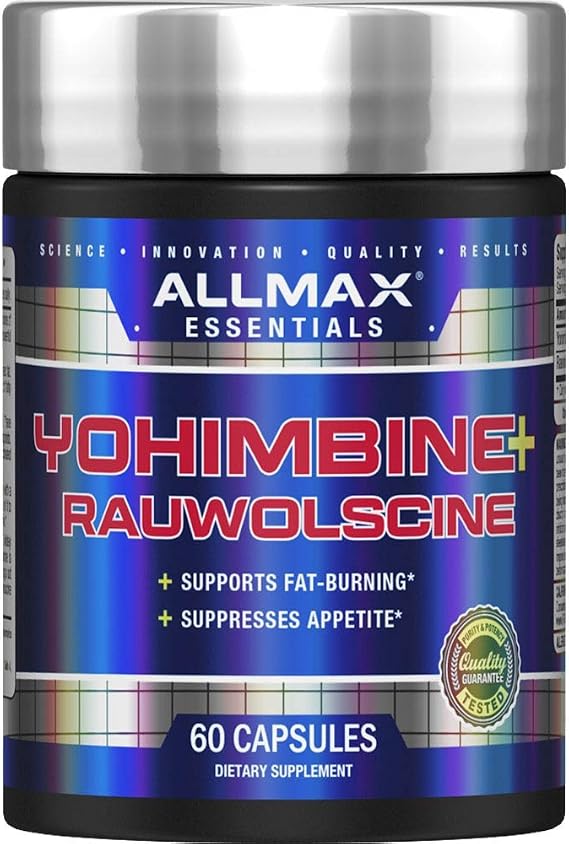 ALLMAX Essentials YOHIMBINE + RAUWOLSCINE - 60 Capsules - Supports Fat Burning & Suppresses Appetite - 60 Servings