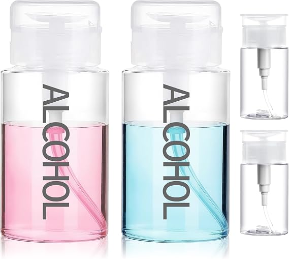 4 Pack Push Down Pump Dispenser 6.7oz/200ML & 80ML for Acetone