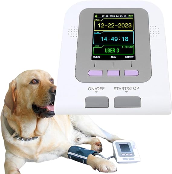 Digital Veterinary Blood Pressure Monitor Cuff, Veterinary Equipment, Dog/cat/Pets Animal Care, 3 Mode 3 Cuffs Electronic Sphygmomanometer, for Home Use & Pulse Rate Monitoring Meter
