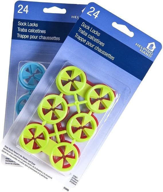 48ct Helping Hand Sock Locks Keep Socks Paired in Washer Dryer Laundry Wash Tool