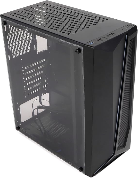 Gaming PC Case, ATX, Micro ATX, Mini 1TX Tower Computer Case, 6 RGB Fan Gaming PC Computer Case, Tempered Glass Panel PSU Bracket, USB 3.0 / USB 2.0 / SPK / Microphone, Support 7 PCI