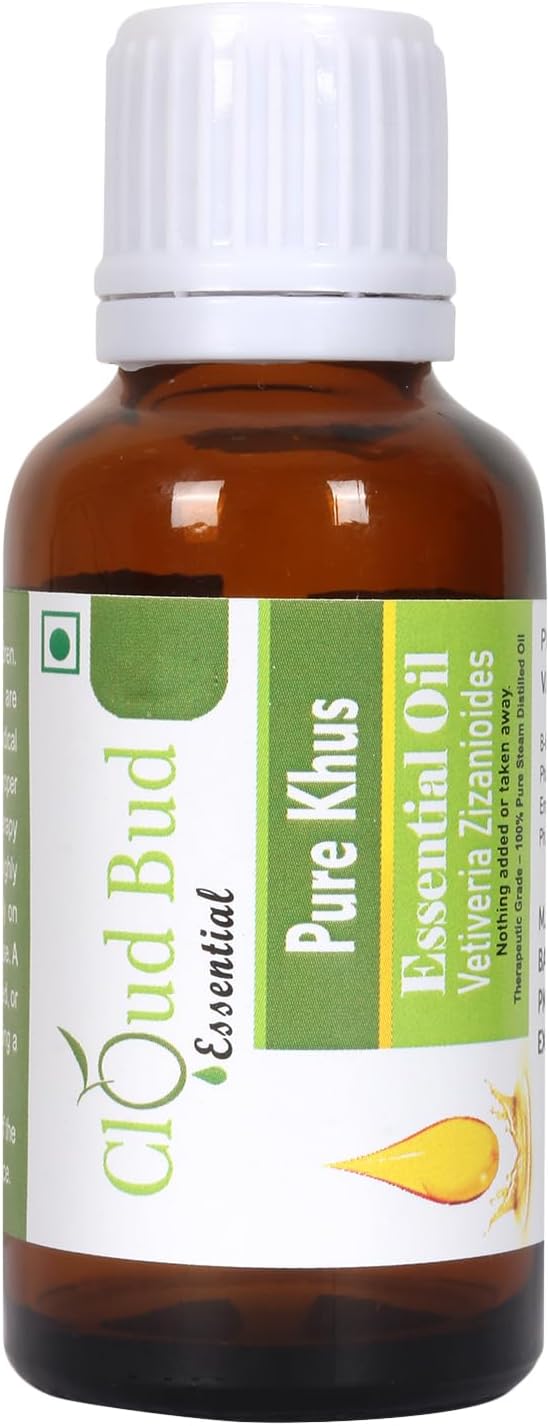 Pure Khus Essential Oil 15ml 0.507oz Vetiveria Zizanioides 100% Pure and Natural Steam Distilled