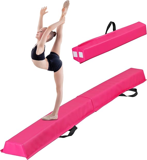6FT 9FT Folding Balance Beam, Gymnastics Floor Beam with Anti Slip Bottom for Kids Adults Home Gym Club School, Teal