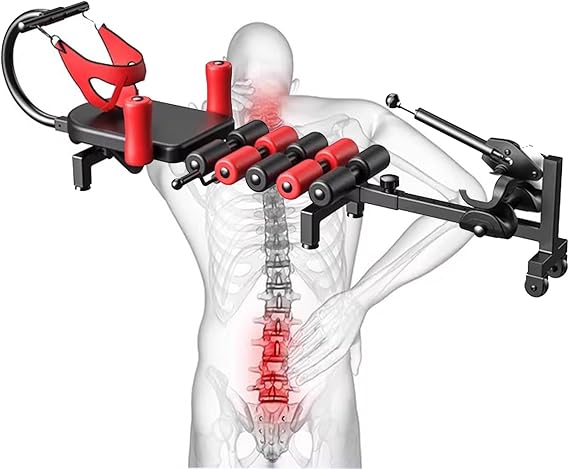 Portable Full Body Traction and Stretch Decompression Machine, Adjustable Spine Stretcher for Back Pain Relief and Cervical Lumbar Support