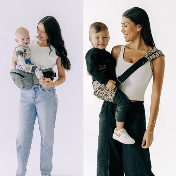Tushbaby Grow with Me Set, Grey Hip Carrier and Cheetah Liftoff