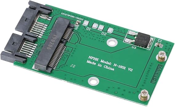 ASHATA Converter Mini MSATA to 1.8in Micro SATA Interface Adapter Converter,3.3 Volt Mini PCI-e SSD,Stable and Excellent Performance