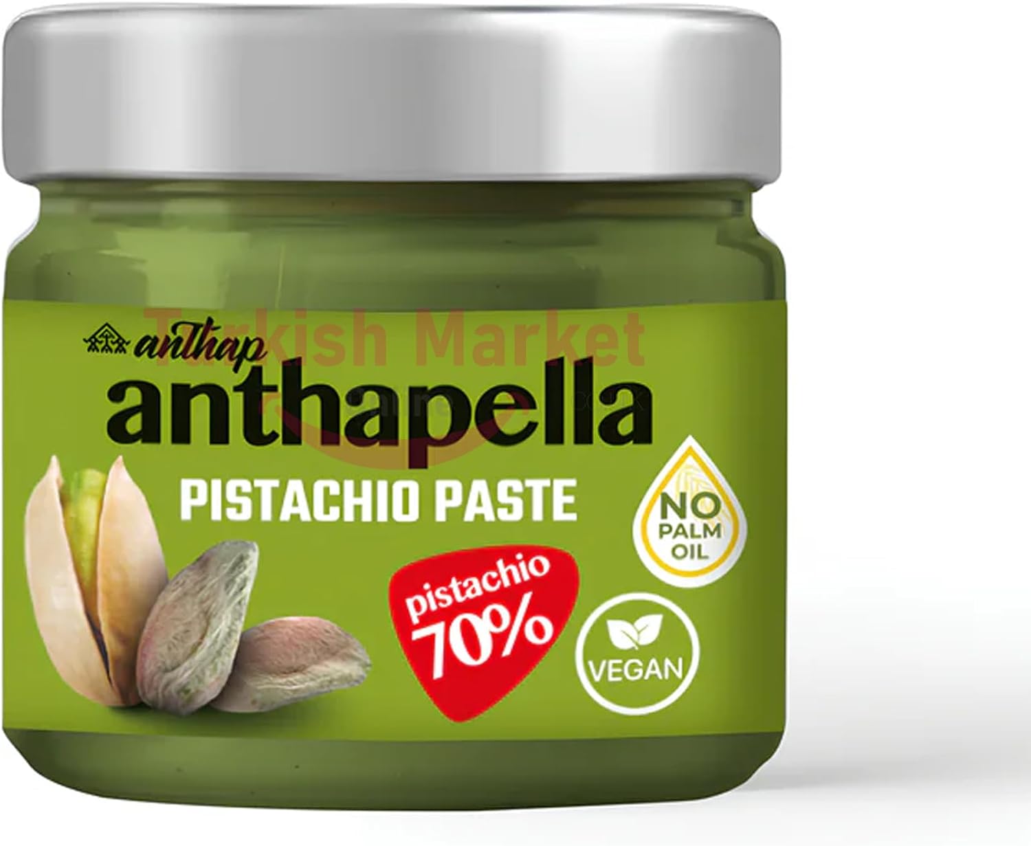 Anthap Pistachio Paste%70 Pistachio Traditional Turkish Taste Antep Fistik Ezmesi in use Dubai Chocolate 200 Gr by BAKKALIM UK