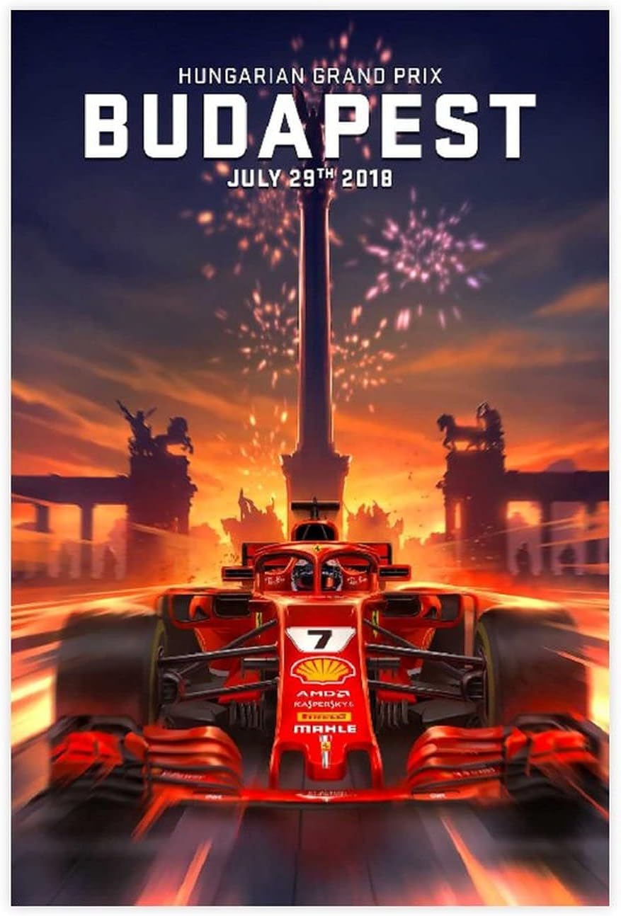 klloq F1 Formula One Grand Prix Racing Poster 8 Canvas Poster Wall Art Decor Print Picture Paintings for Living Room Bedroom Decoration Unframe： 12x18inch30x45cm
