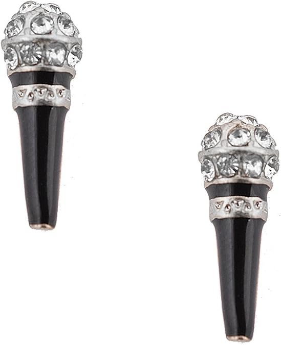High Gloss Karaoke Microphone Stud Earrings