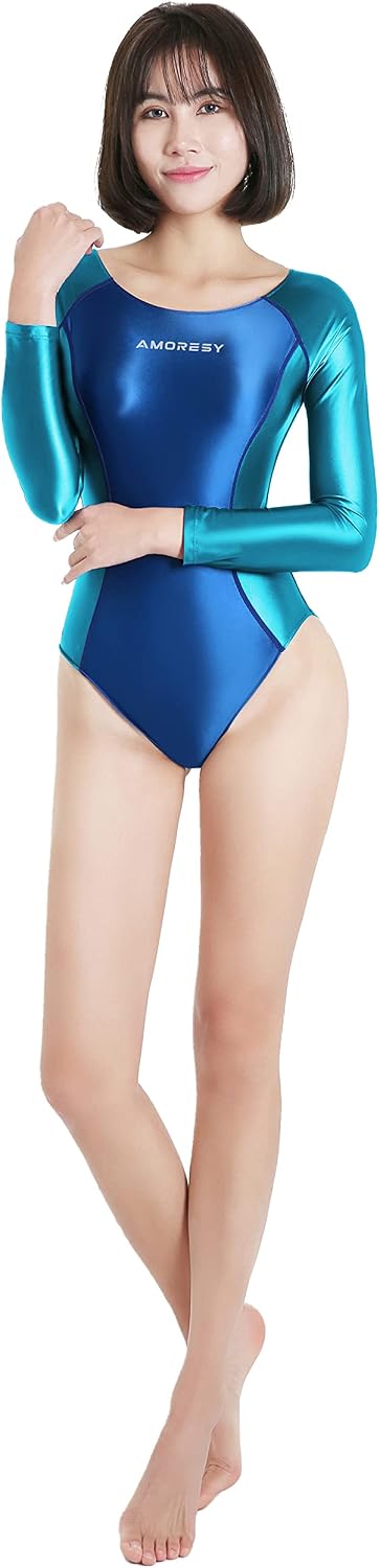 AMORESY Merope Series High Gloss Swimsuit Long Sleeve Competition Surfing Hot Spring Resort Swimsuit